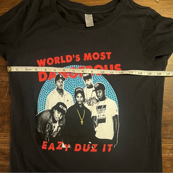 NWA Worlds Most Dangerous Black Rhinestone Tee - Picture 8 of 9